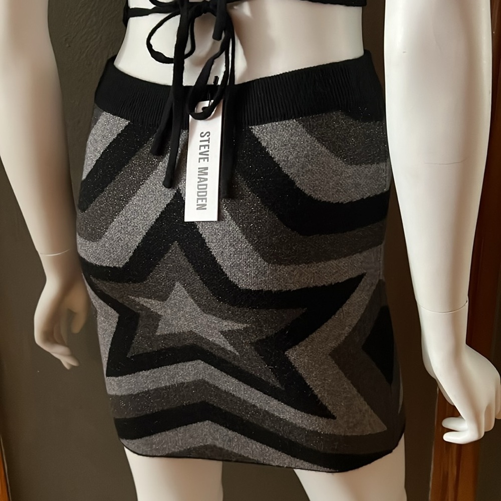 NWT Steve Madden Retro Star Knit Skirt & Halter Top Set Small - Picture 10 of 12